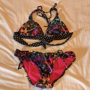 Paint Splattered Bikini Set (Top & Bottom Sold Together)
